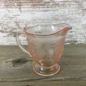 Vintage MacBeth Evans Pink Dogwood Footed Creamer